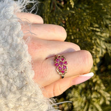 Load image into Gallery viewer, Vintage 10K Yellow Gold Ruby Ring On a Hand.

