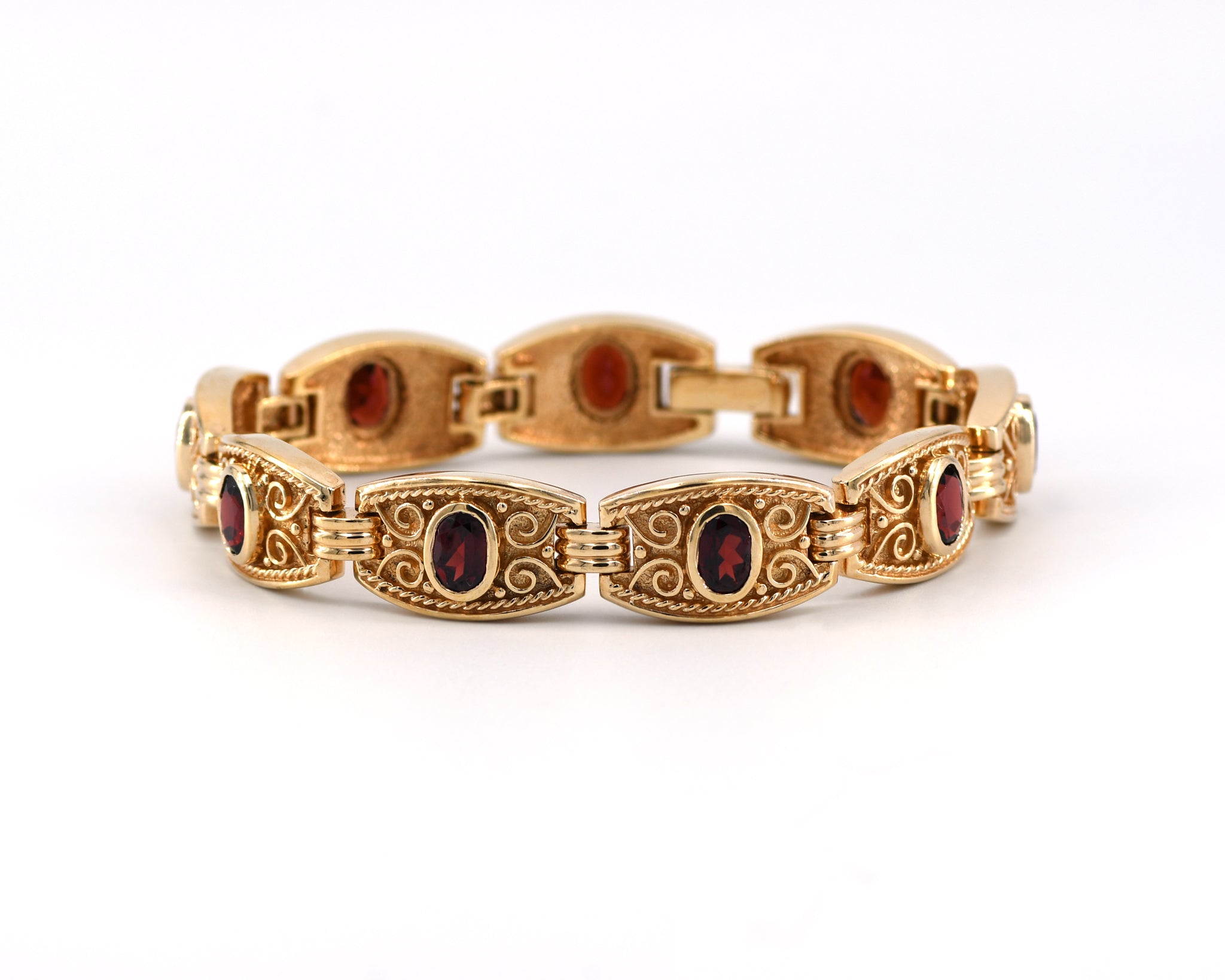 14K Yellow Gold Garnet Bracelet – Guy Edward Family Jewelers