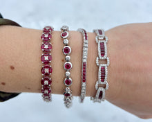 Load image into Gallery viewer, 14K White Gold Ruby And Diamond Bracelet
