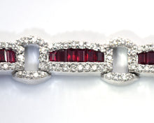 Load image into Gallery viewer, 14K White Gold Ruby And Diamond Bracelet
