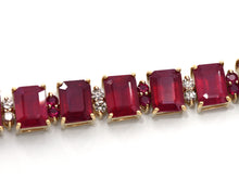 Load image into Gallery viewer, 14K Yellow Gold Bracelet With Filled Rubies And Diamonds
