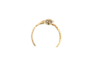 14K Yellow Gold and Diamond Snake Ring