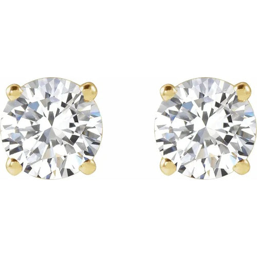 Round Diamond Studs In 14k Yellow Gold