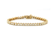 Load image into Gallery viewer, 14k Yellow Gold Bezel Set 5CTW Diamond Line Bracelet
