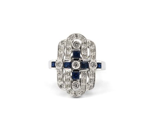 Sapphire And Diamond Cocktail Ring