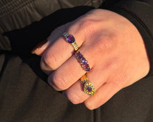 Load image into Gallery viewer, East West Bezel Set Oval Amethyst Ring
