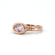 Load image into Gallery viewer, RESERVED FOR MEGAN- 14K rose gold bezel set oval pink sapphire ring
