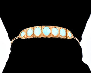 Antique 10K Yellow Gold And Opal Bracelet