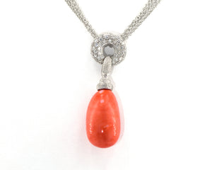Coral And Diamond Necklace