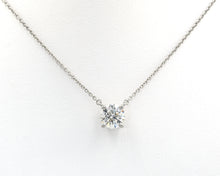 Load image into Gallery viewer, Estate Signed Tiffany &amp; Co. Platinum Round Diamond Solitaire Necklace.
