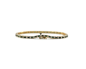 Estate Emerald And Diamond Bracelet