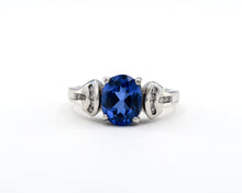 Load image into Gallery viewer, Estate 14K White Gold Sapphire and Diamond ring
