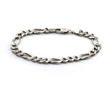 Load image into Gallery viewer, Men's White Gold Figaro Link Bracelet
