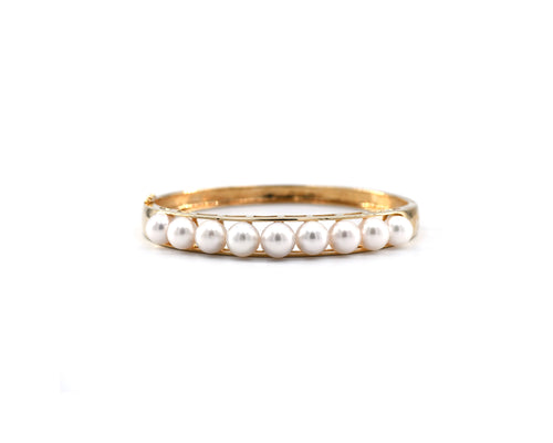 Pearl Hinge Bangle Bracelet