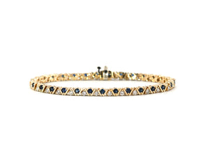 Sapphire & Diamond Zigzag Line Bracelet