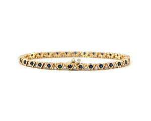Sapphire & Diamond Zigzag Line Bracelet