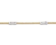 Load image into Gallery viewer, Two Toned Fancy Rectangle Link Ankle Bracelet
