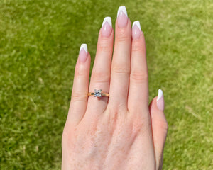 Two Toned Princess Cut Diamond Solitaire Engagement Ring