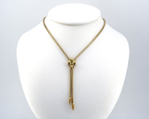 Vintage 14K Yellow Gold Fleur De Lis Necklace