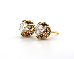 Vintage Flower Enamel Stud Earrings