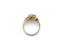 Load image into Gallery viewer, Vintage Style 14K Two Tone Gold Emerald And Diamond Ring
