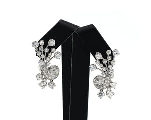 Vintage Signed JE Caldwell Diamond Dangler Earrings