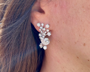 Vintage Signed JE Caldwell Diamond Dangler Earrings