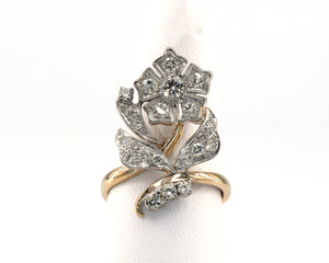 Vintage Diamond Flower Ring