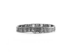 Vintage White Gold Filigree Diamond Bracelet