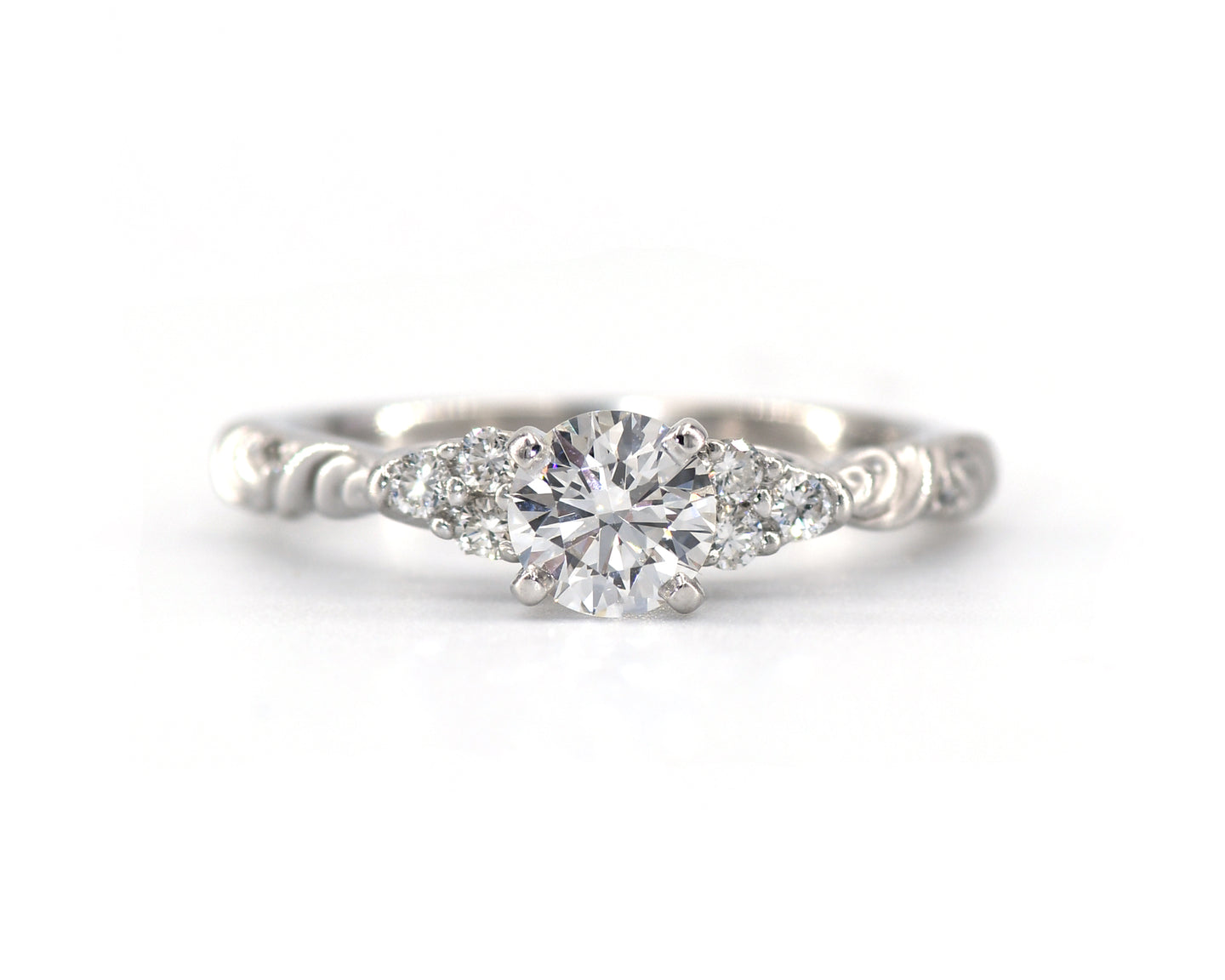 White Gold GIA Certified Round Brilliant Cut Diamond Engagement Ring
