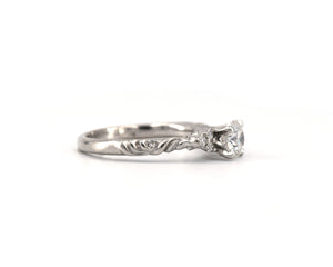 White Gold Round Brilliant Cut Diamond Engagement Ring