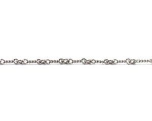 White Gold Twisted Bar Link Ankle Bracelet