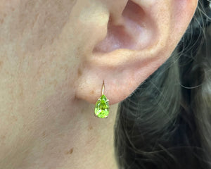 Yellow Gold Peridot Dangler Earrings