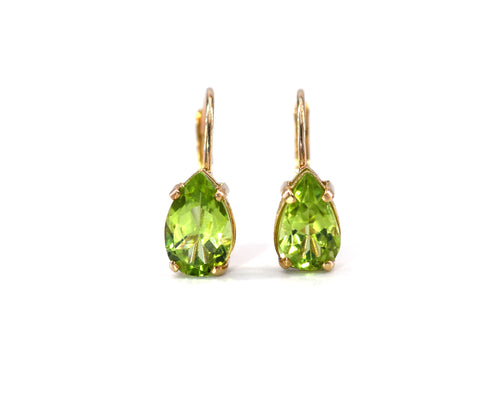 Yellow Gold Peridot Earrings