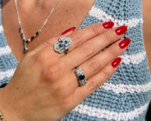 Sapphire And Diamond Cocktail Ring