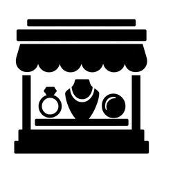 create a jewelry and coin brick and mortar store icon in black and white no text