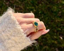 Load image into Gallery viewer, Green Tourmaline and Diamond Ring
