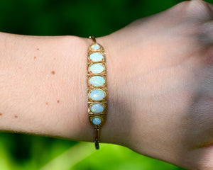 Antique 10K Yellow Gold And Opal Bracelet