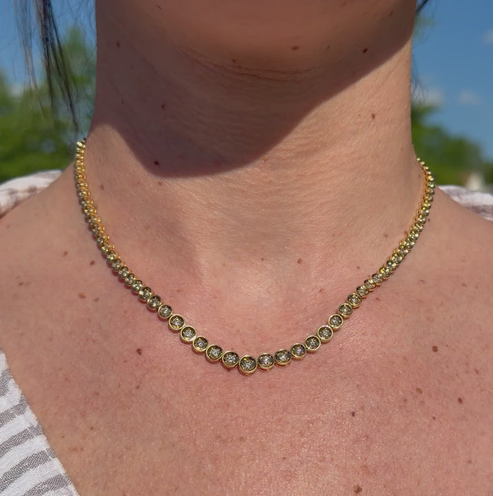 Video of Riviera Diamond Necklace on a neck.