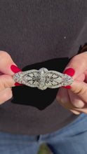 Load and play video in Gallery viewer, Antique Edwardian platinum diamond brooch.
