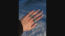 Load and play video in Gallery viewer, Vintage Platinum and Diamond Wide Eternity Band.
