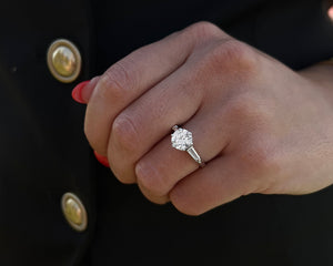 Platinum 1.51CT Round Brilliant Cut Diamond Engagement Ring