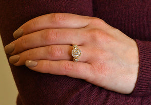 18K Yellow Gold and Diamond Fashion Ring
