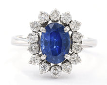 Load image into Gallery viewer, Oval Sapphire and Diamond Halo Ring

