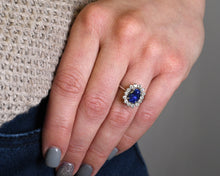 Load image into Gallery viewer, Sapphire and Diamond Halo Ring
