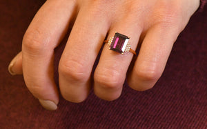 Rhodolite and Diamond Ring
