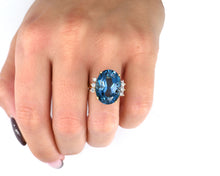 Load image into Gallery viewer, Blue topaz and diamond ring
