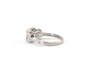 Past, Present, Future Princess-cut Diamond Halo Engagement Ring