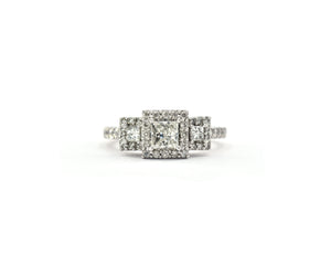 Princess-cut Diamond Halo Engagement Ring