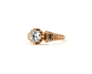 Antique Diamond and Enamel Engagement Ring